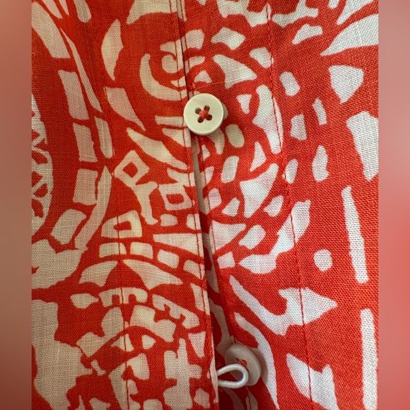 Chico's Festive Orange and White Spring & Summer Top Sz 2.5 - Picture 8 of 9